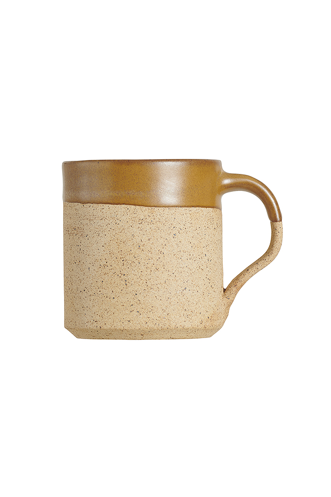 Half-glaze ceramic coffee cup (sand brown)