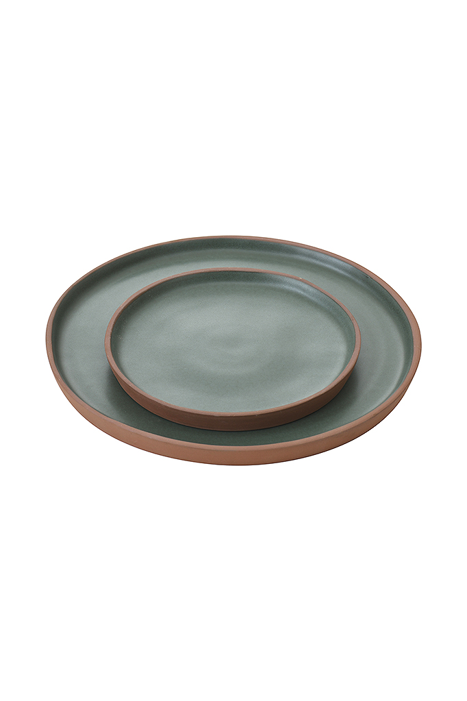Terracotta Green Dessert Plate
