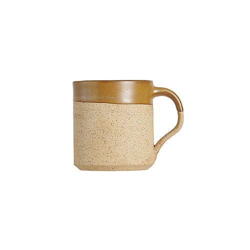 Half-glaze ceramic coffee cup (sand brown)