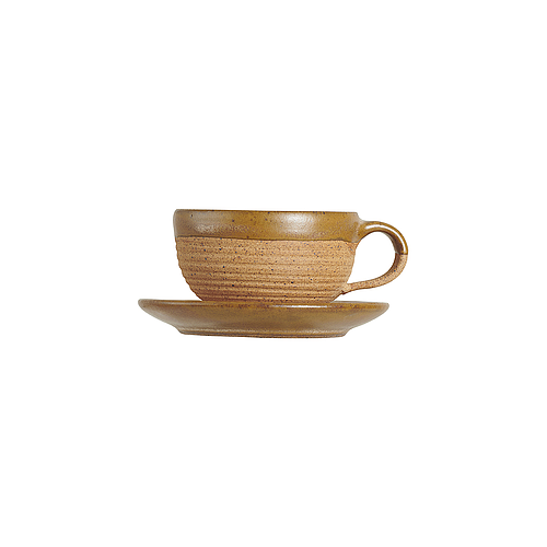 Half-glaze ceramic tea cup (sand brown)