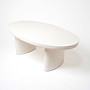 Oval top white coffee table (122X65X40 cm)
