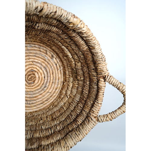 Caterpillar round basket natural brown