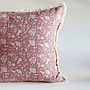 Purple Linen Floral Cushion Cover