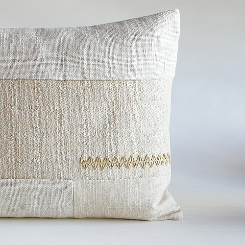 Natural Patch Rect Cushion Cover