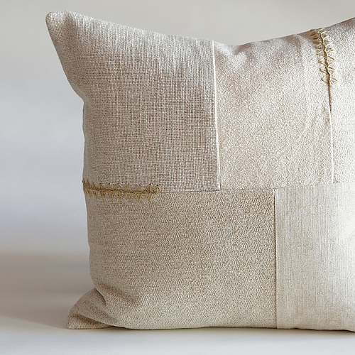 Natural Patch Square Cushion Cover