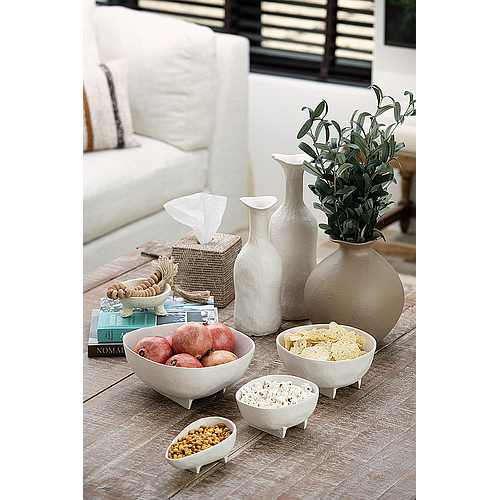 ALUMINIUM FLOWER VASE ROUND - BEIGE