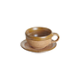 Half-glaze ceramic tea cup (sand brown)