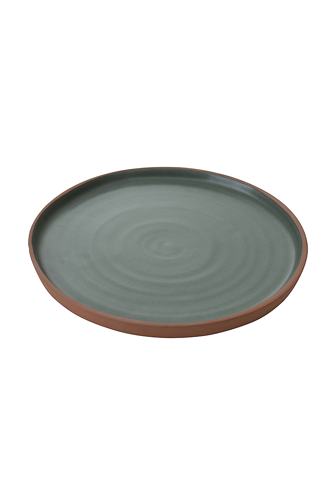 Terracotta Green Dessert Plate