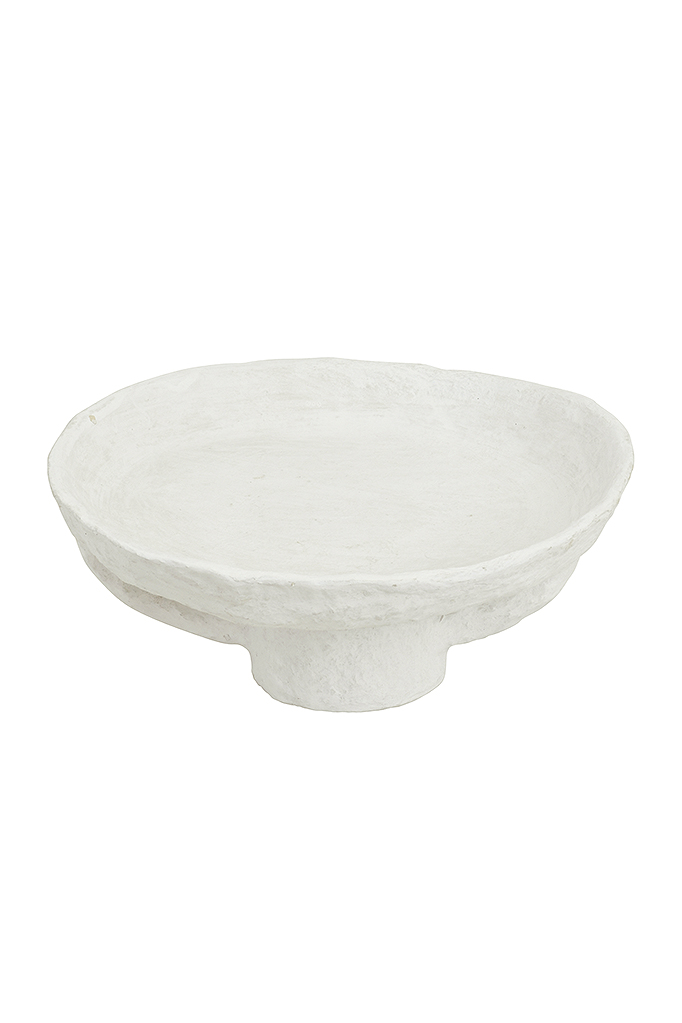 Paper Mache bowl in design white finish