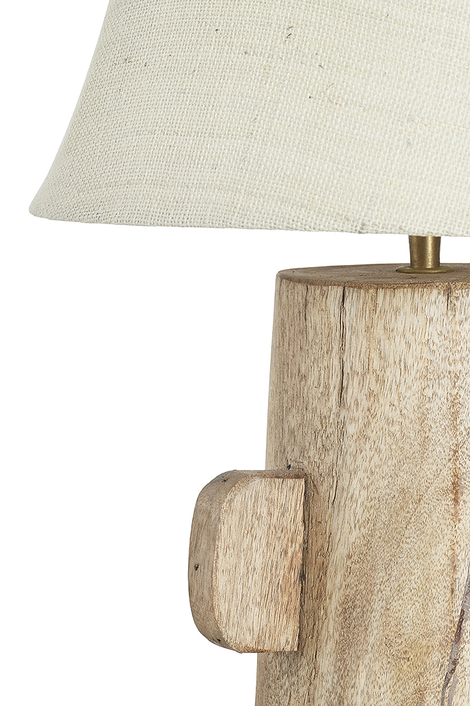 Wooden Base Lamp with White Shade SET OF 19 PIECES 23022301