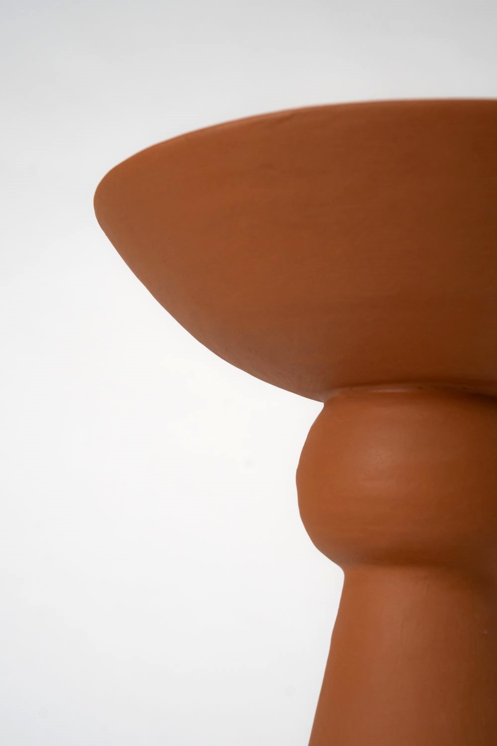 LIME PLASTER TERRACOTTA SIDE TABLE (36x36x50 cm)