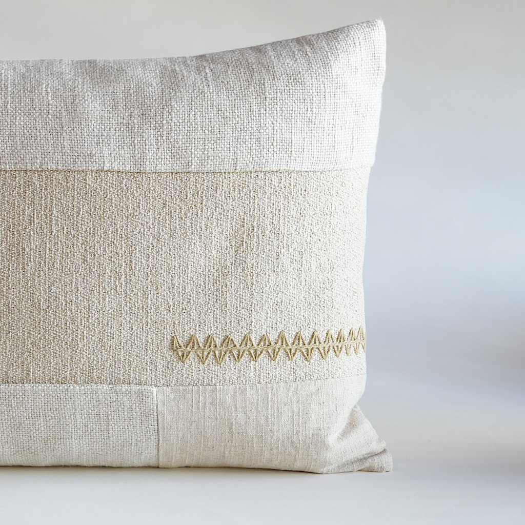 Natural Patch Rect Cushion Cover