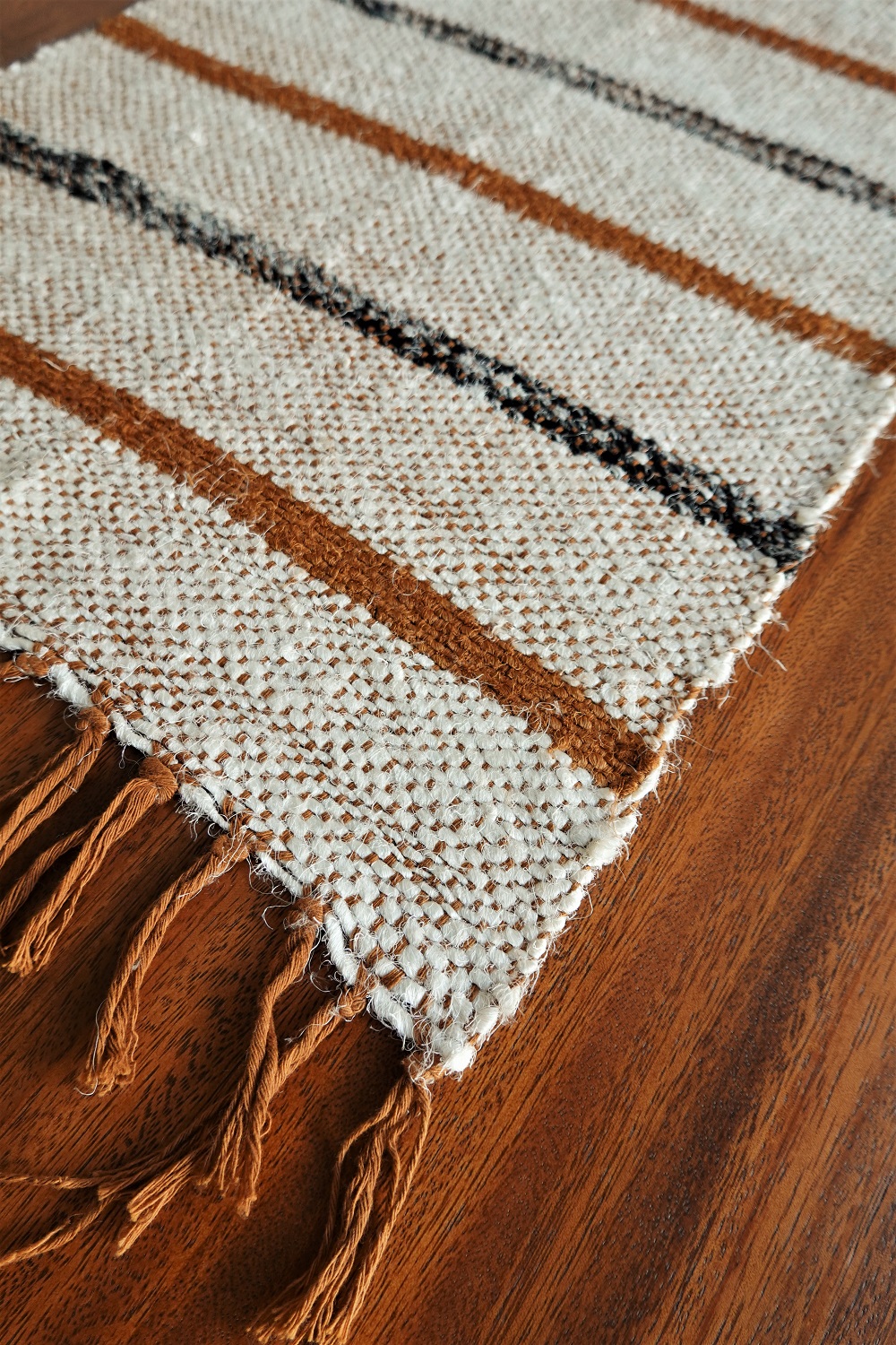 TAN STRIPED TABLE RUNNER