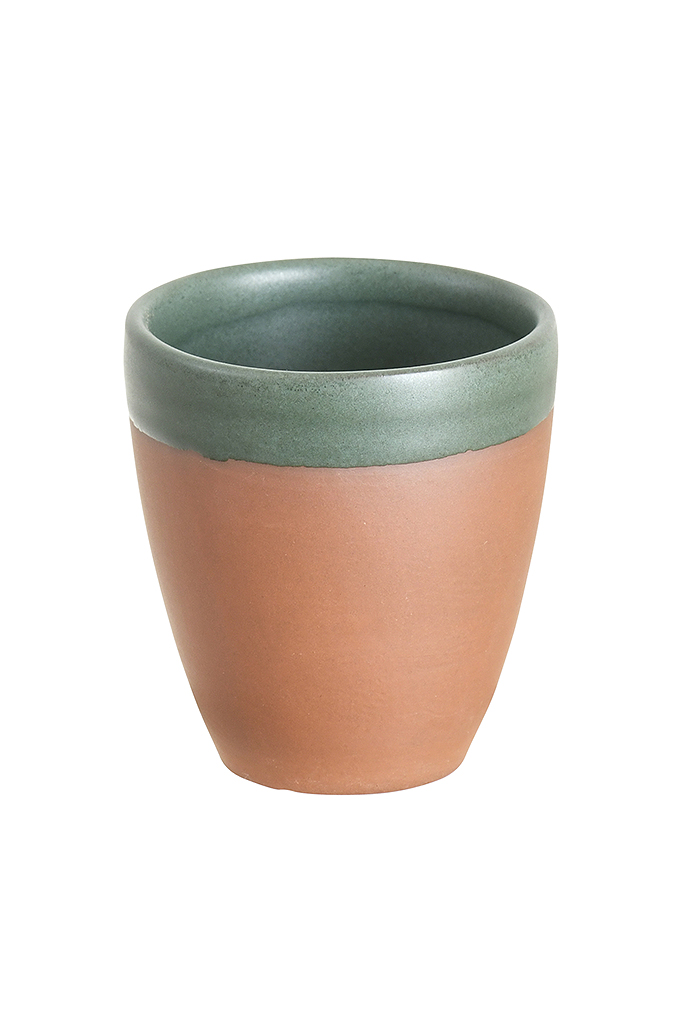 Terracotta Green Espresso Cups Set of 4