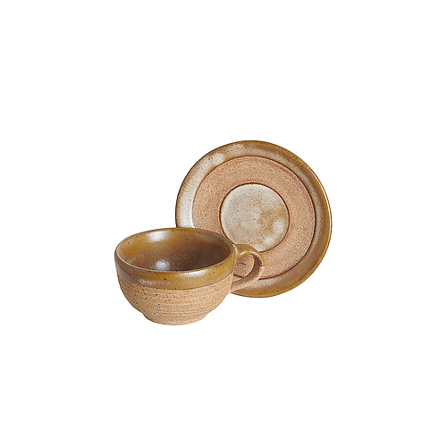 Half-glaze ceramic tea cup (sand brown)