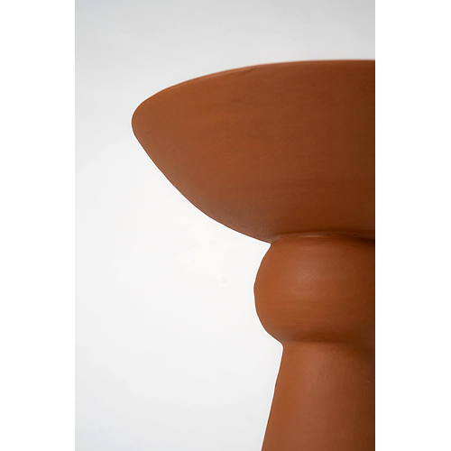 LIME PLASTER TERRACOTTA SIDE TABLE (36x36x50 cm)