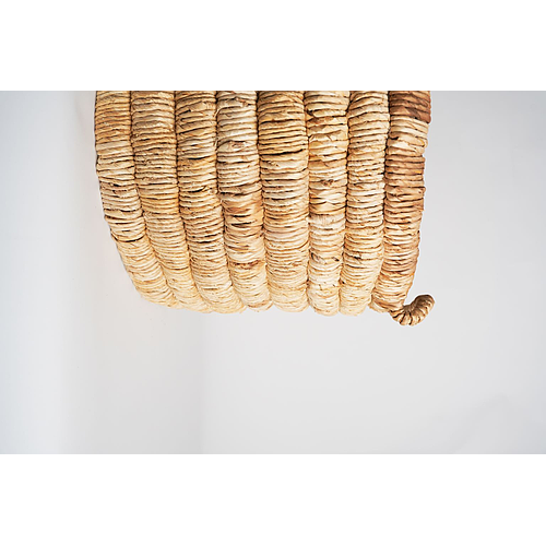 Caterpillar round basket natural brown