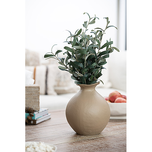 ALUMINIUM FLOWER VASE ROUND - BEIGE
