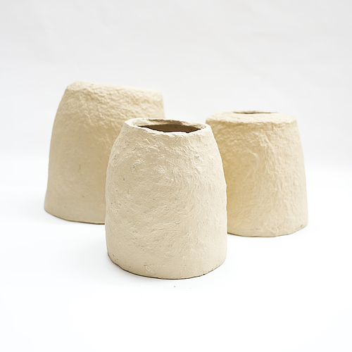 Paper Mache Cylinder Bowl in Natural finish