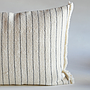 Striped Woven White Cushion Cover