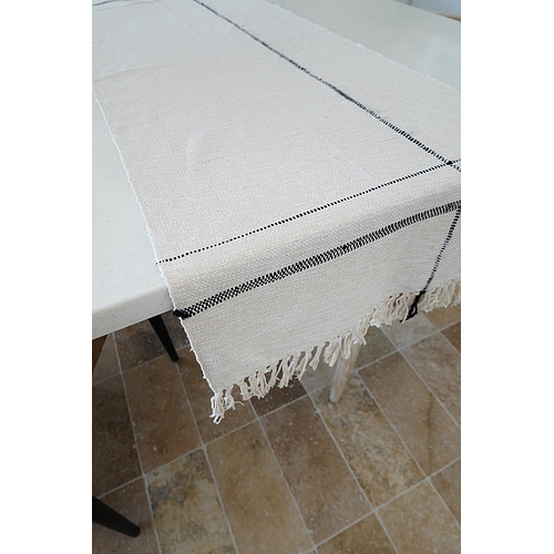 OFFWHITE CROSS STRIPED TABLE RUNNER