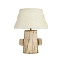 Wooden Base Lamp with White Shade