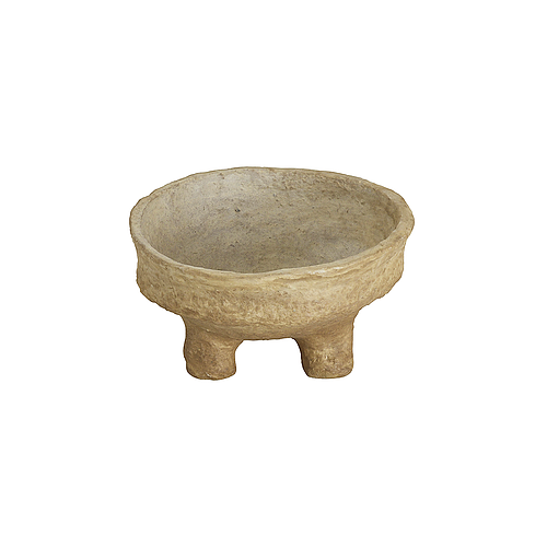 Paper Mache Thick bowl with 3 legs in Ardi finish