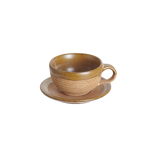 Half-glaze ceramic tea cup (sand brown)
