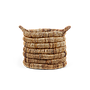 Abaca round basket dark brown